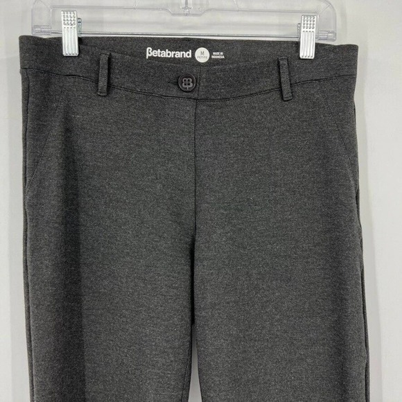 Betabrand Yoga Dress Pant Charcoal Straight Leg Pull On Womens Medium Petite - Picture 4 of 8